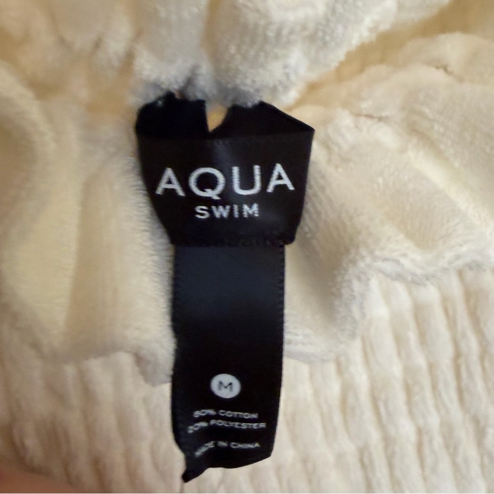 Aqua Swim White Textured Strapless Cover-Up